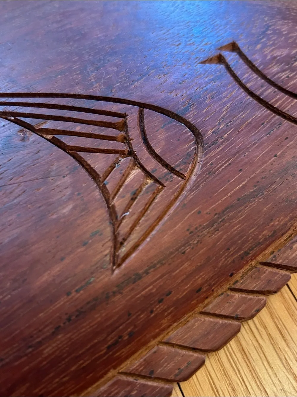 Vintage Wood Hand Carved Fish Bowl Platter